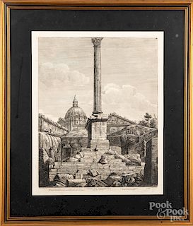Five Italian architectural engravings and prints