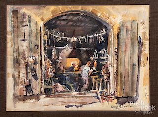 Watercolor store front