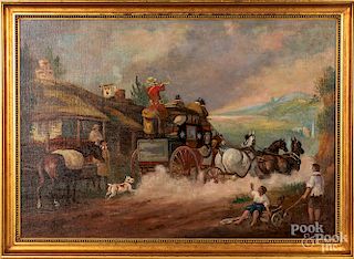 Oil on canvas titled The Royal Mail Coach