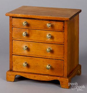 Miniature pine chest of drawers