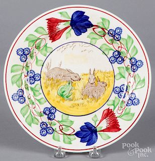 Stick spatter rabbit and frog plate