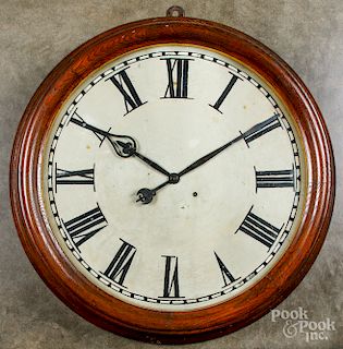 Large Victorian oak wall clock