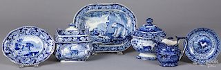 Blue Staffordshire with animal decoration