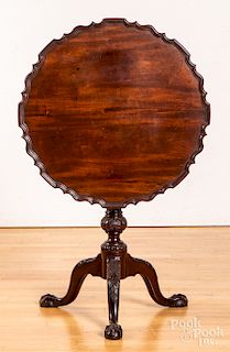 Chippendale style carved mahogany piecrust table