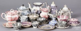 Collection of colored Staffordshire