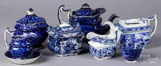 Blue Staffordshire teawares