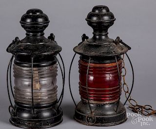Two Perkins Marine lanterns