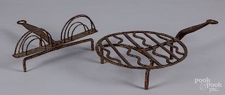 Wrought iron revolving trivet and toaster
