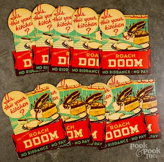 Ten Roach Doom advertising counter stand-ups