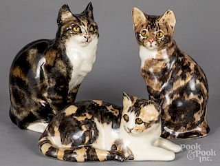 Three Winstanley ceramic cats