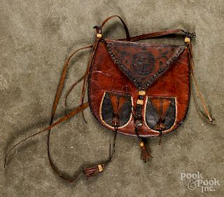 Native American Indian leather hide pouch