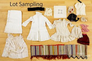 Group of linens and clothing