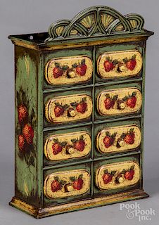 Peter Ompir painted tin hanging spice box