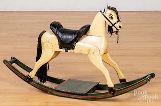 Peter Ompir painted pine rocking horse