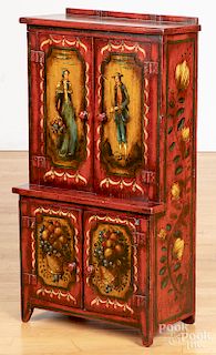 Peter Ompir painted pine child's cupboard