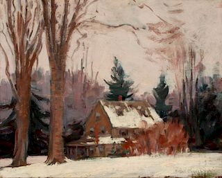 RUSSELL CHENEY (1881-1945) OIL ON PANEL