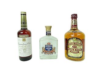 (3) Bottles, Chivas, London Gin, Candian Club