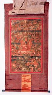 Tibetan silk scroll.