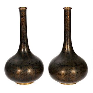 A pair of Chinese cloisonne vases.