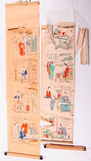 Two 19th century Chinese painted scrolls.