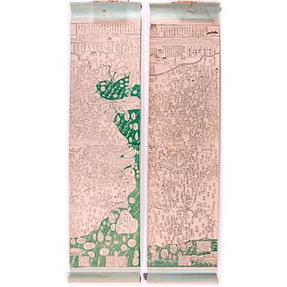 Two Chinese scroll maps.