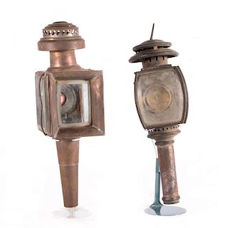 Two 19th century railroad lamps.