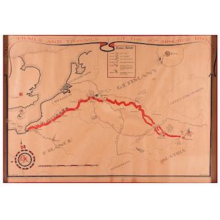 A World War II map for the 20th armored division in Europe.