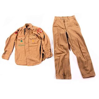 A vintage Boy Scout uniform.