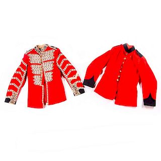 Two WWI era red tunics.