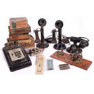 A lot of various 19th and early 20th century Phones, adding machines etc.