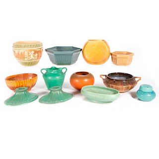 A collection of American art pottery.