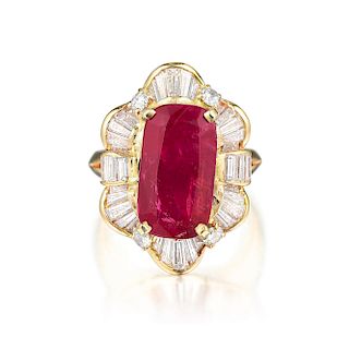 A Ruby and Diamond Ballerina Ring