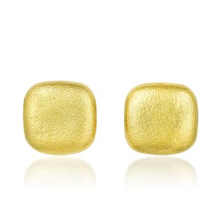 Angela Cummings Hammered Gold Square Earrings