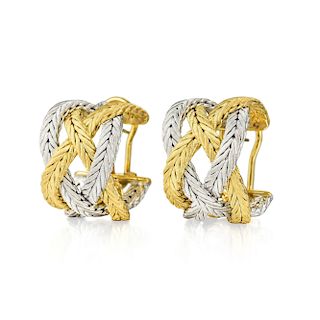 Buccellati Oro Bi-Colored Gold Hoop Earrings