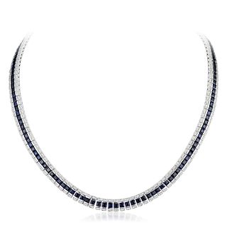 Orianne Sapphire and Diamond Necklace
