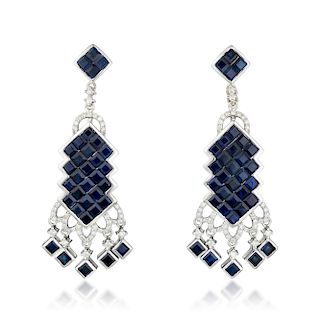 Orianne Sapphire and Diamond Earrings