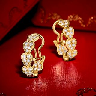 Cartier Virgo Diamond Heart Hoop Earclips