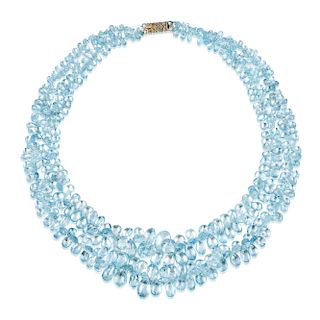 An Aquamarine Bead Necklace