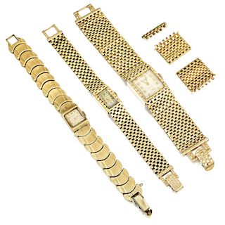 Group of Mens and Ladies Bracelet Watches in 14K Gold