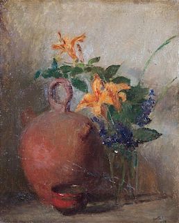 Gustav F. Goetsch, (American, 1877-1969), Tiger Lilies and Jug, 1913