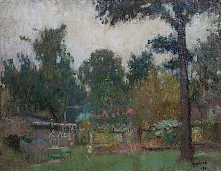 * Gustav F. Goetsch, (American, 1877-1969), Our Yard, 1920
