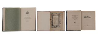 LOTE DE LIBROS SOBRE BIBLIOGRAFÍA.  Escritos Varios y Publicaciones Hasta el Año 1908 / Ex Libris y Bibliotecas de México. Piezas: 3.