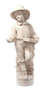 An Italian Carved Marble Figure Height 23 inches.
