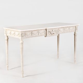 Pair of George III Style White Painted Consoles, 20th Century