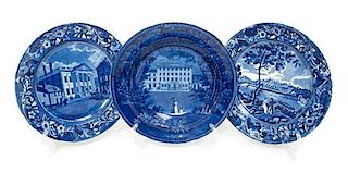 A Group of Three Staffordshire Articles Diameter of first 10 3/8 inches.