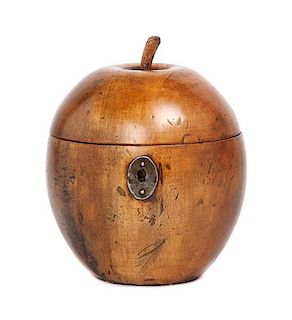 A Wooden Tea Caddy Height 5 x diameter 4 inches.