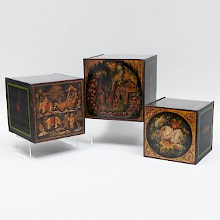 Chinoiserie Lacquer Nesting Boxes