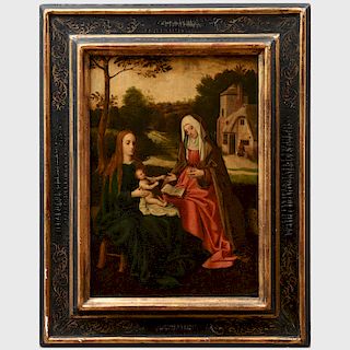European School: Madonna and Child with Saint Anne in a Landscape