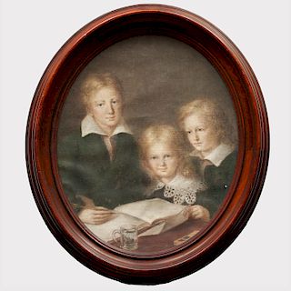 American School: Portrait of Three Children 