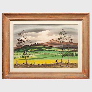Adolf Dehn (1895-1968): Green Meadows in the Mountains